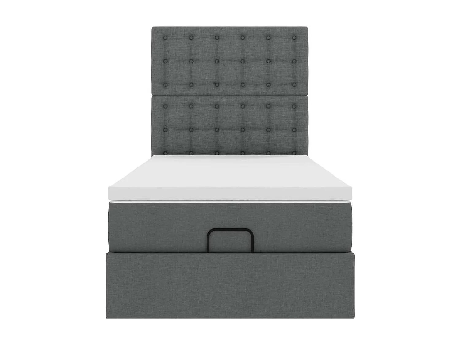 Estrutura cama otomana colchão 90x200 cm tecido cinzento escuro