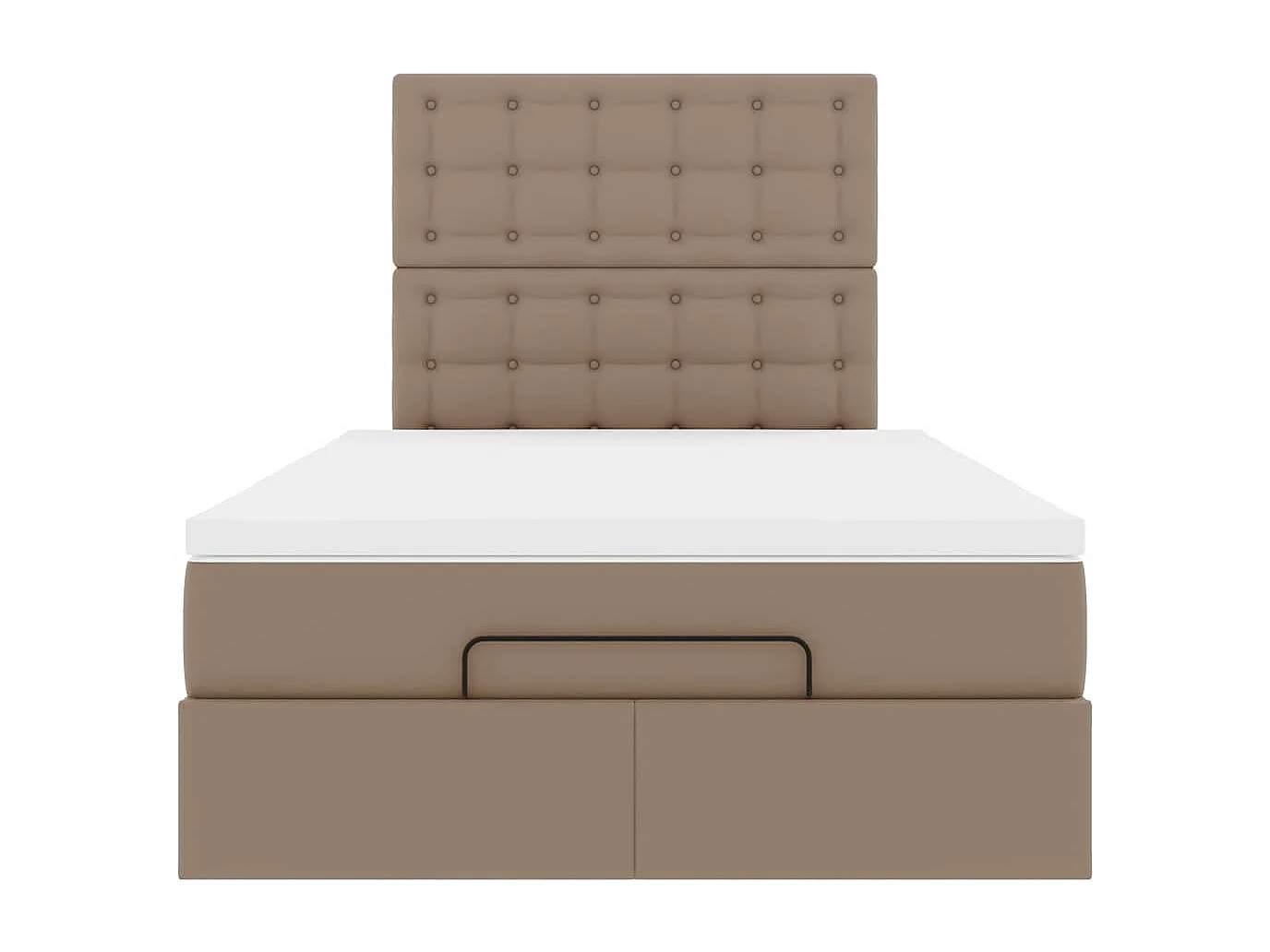 Estructura cama otomana colchón cappucino cuero sintético