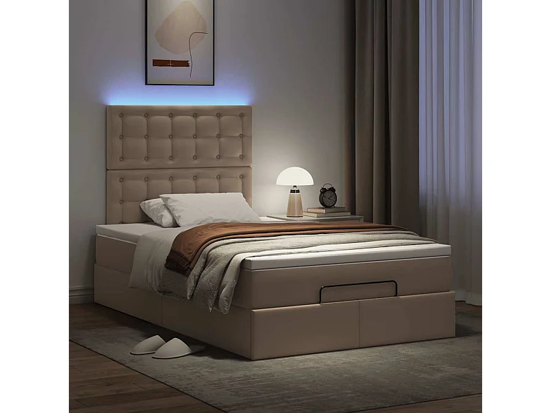 Estrutura de cama otomana com colchão cappucino 120x200 cm