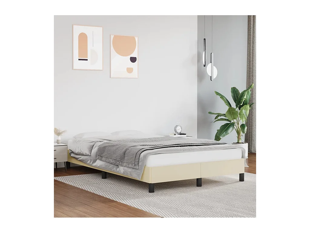 Bedframe kunstleer crèmekleurig 120x200 cm