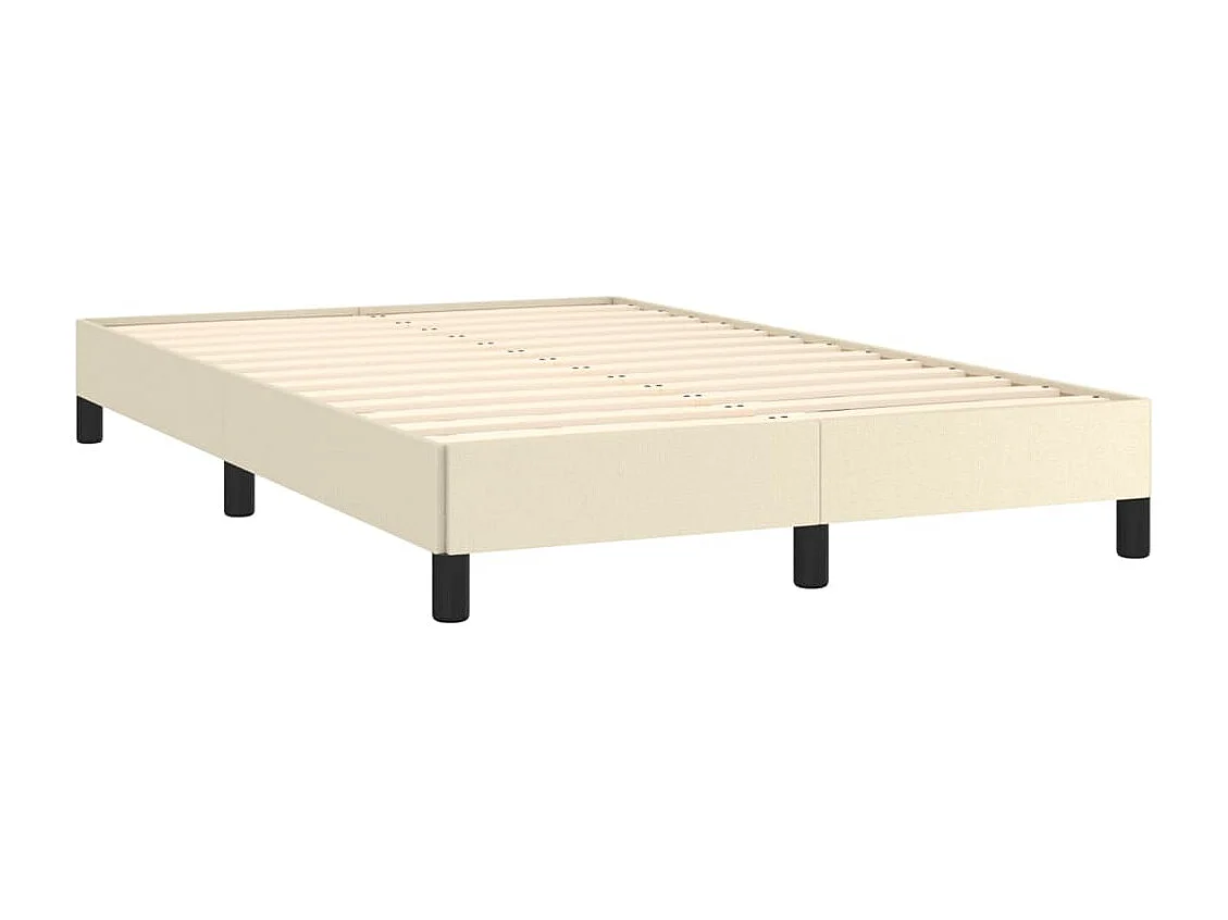 Estructura de cama de cuero sintético color crema 120x200 cm