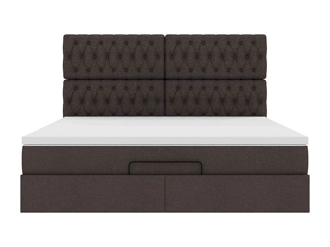 Ottoman bed met matras 160x200cm stof donkerbruin