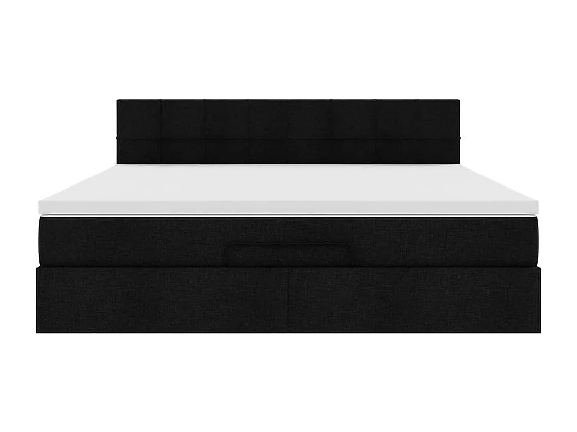 Estrutura de cama otomana com colchão 180x200 cm tecido preto