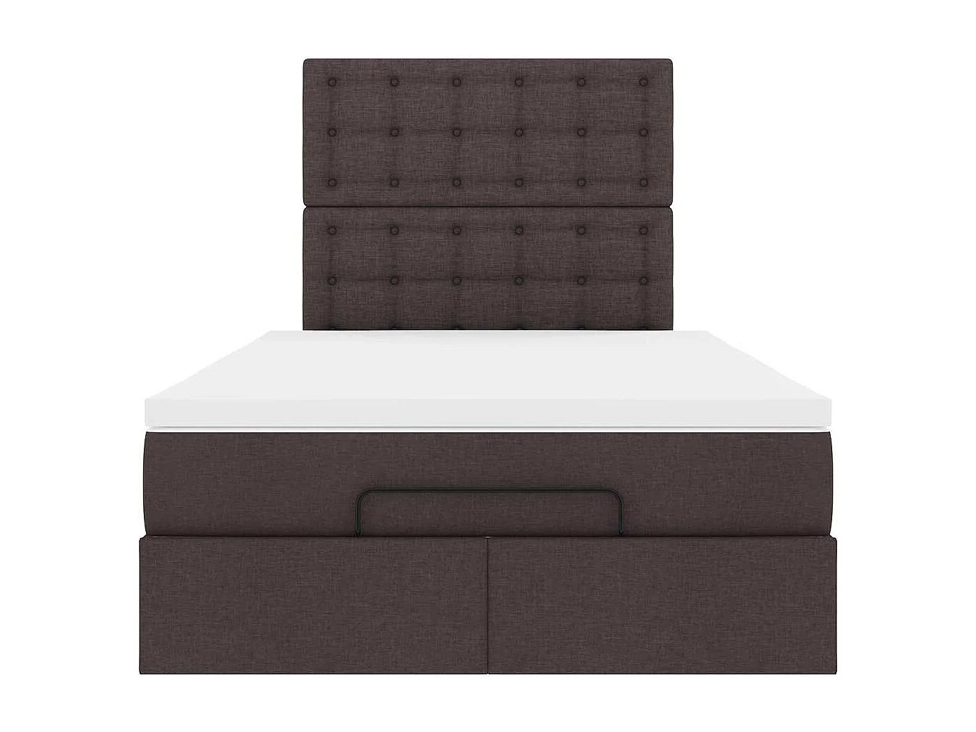 Cadre de lit ottoman avec matelas marron foncé 120x190 cm tissu