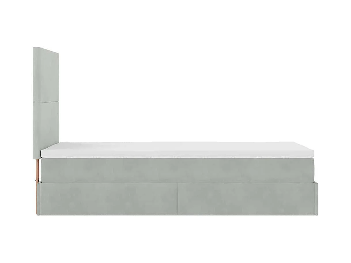 Estructura cama otomana colchones gris claro 90x190cm