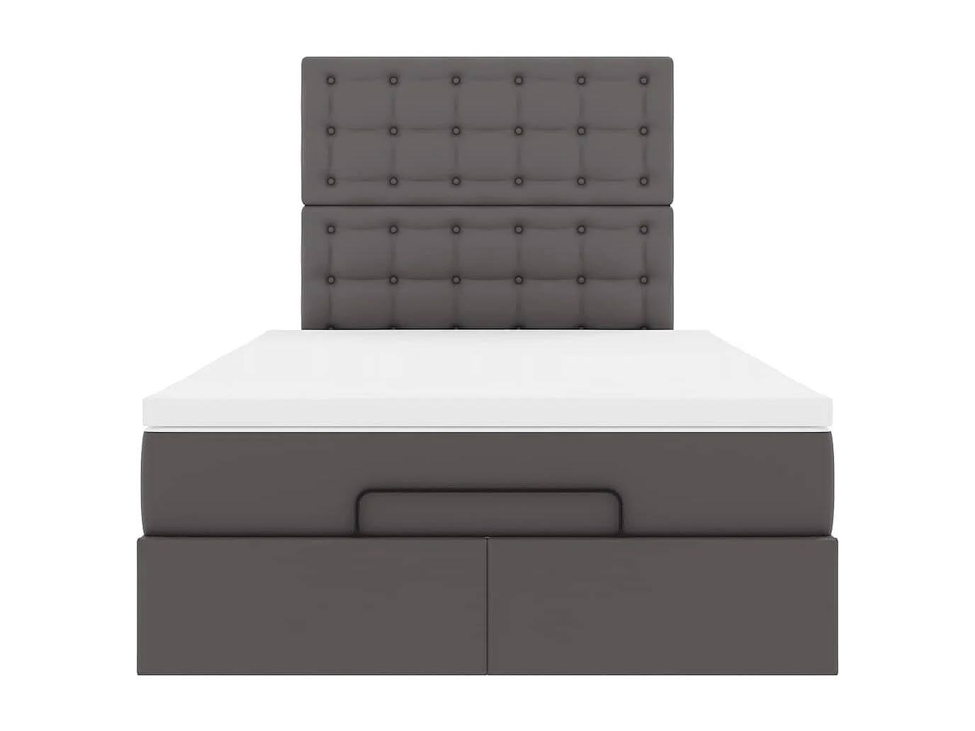 Estructura cama otomana colchón gris 120x190 cm cuero sintético