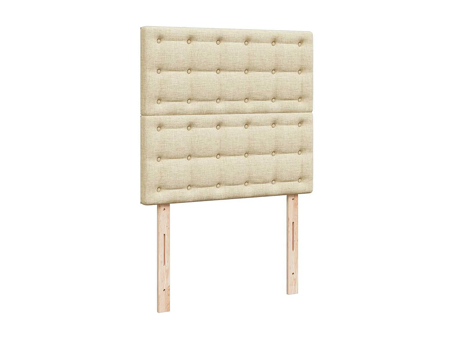 Estructura de cama otomana con colchón tela crema 80x200cm