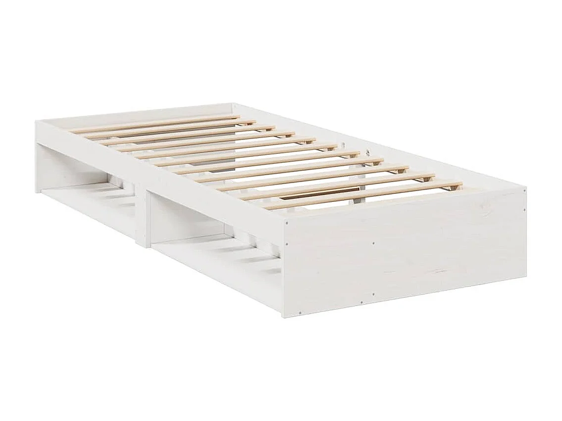 Diván con colchón blanco 100x200 cm madera maciza de pino