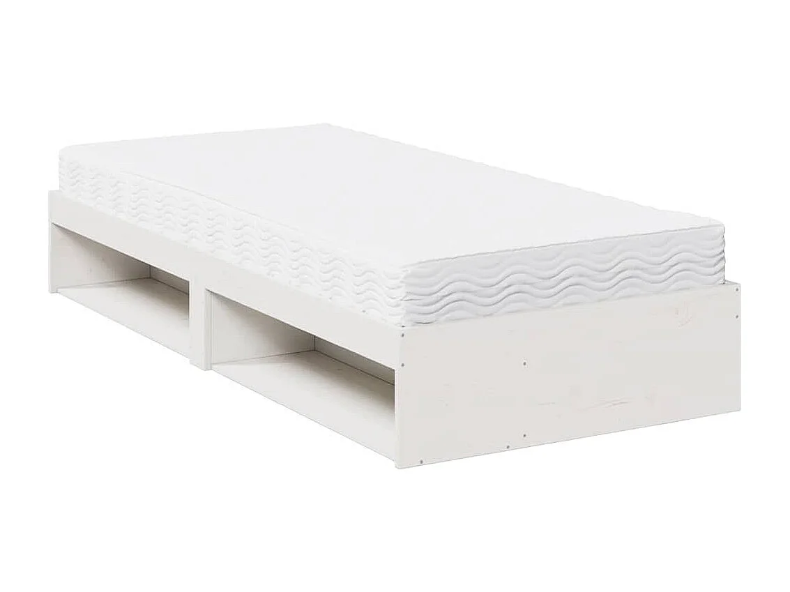 Diván con colchón blanco 100x200 cm madera maciza de pino