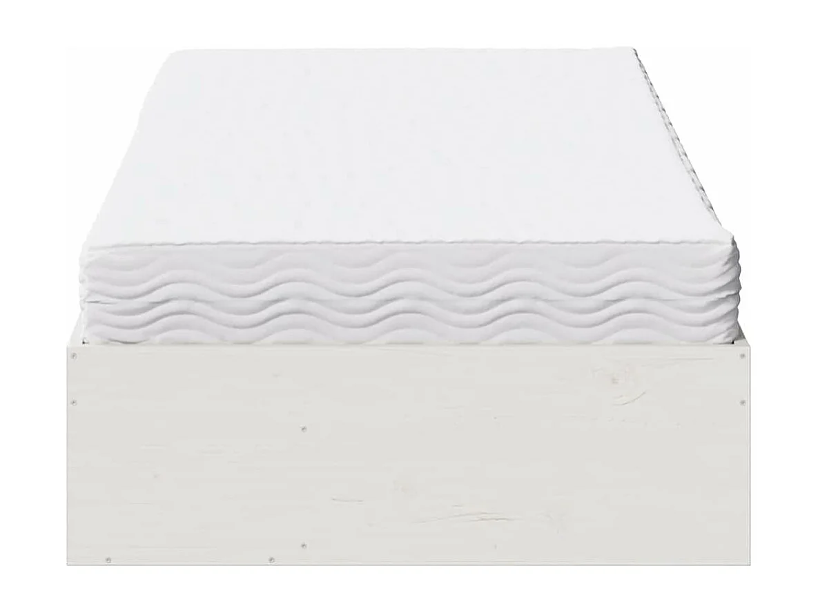 Diván con colchón blanco 100x200 cm madera maciza de pino
