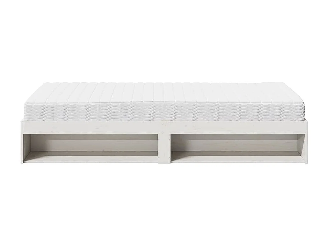Diván con colchón blanco 100x200 cm madera maciza de pino