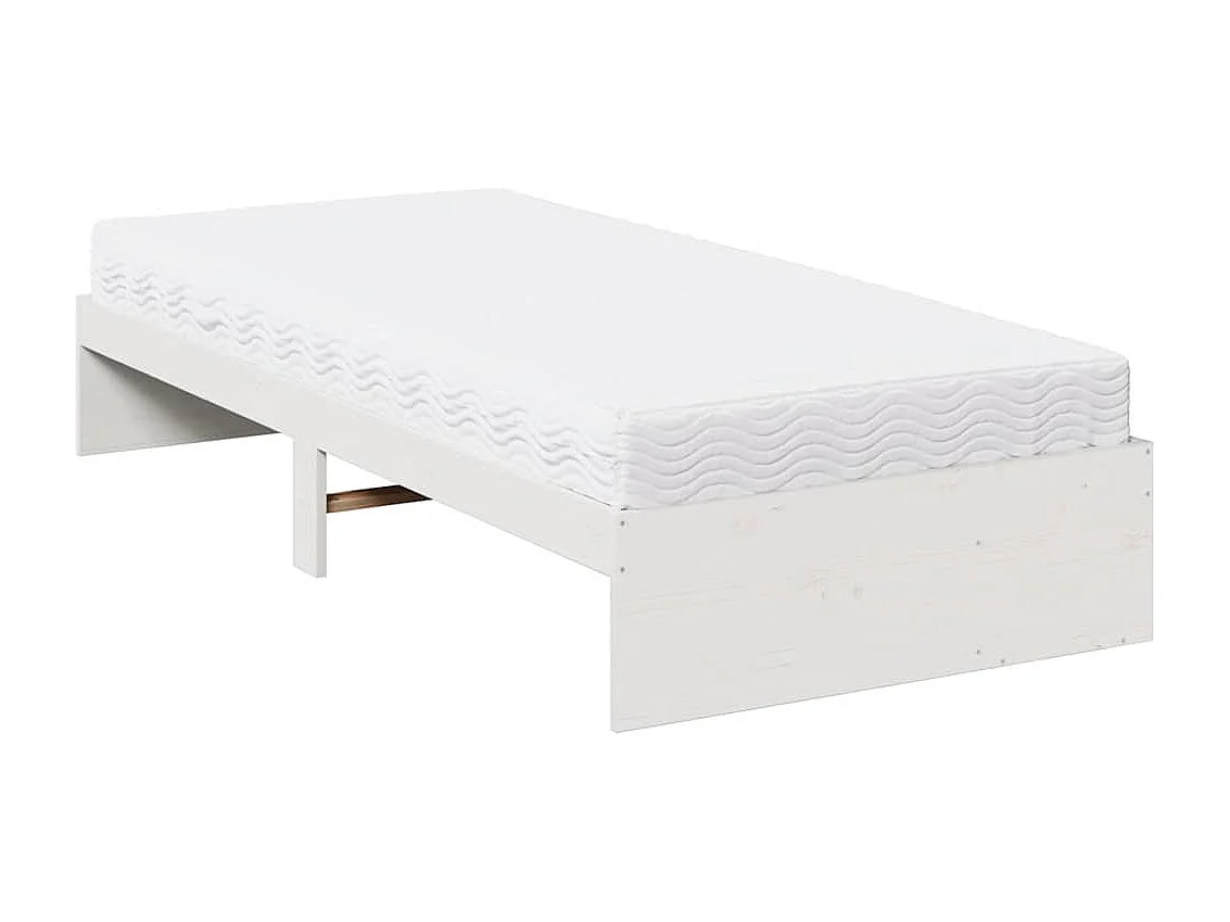 Diván con colchón blanco 100x200 cm madera maciza de pino
