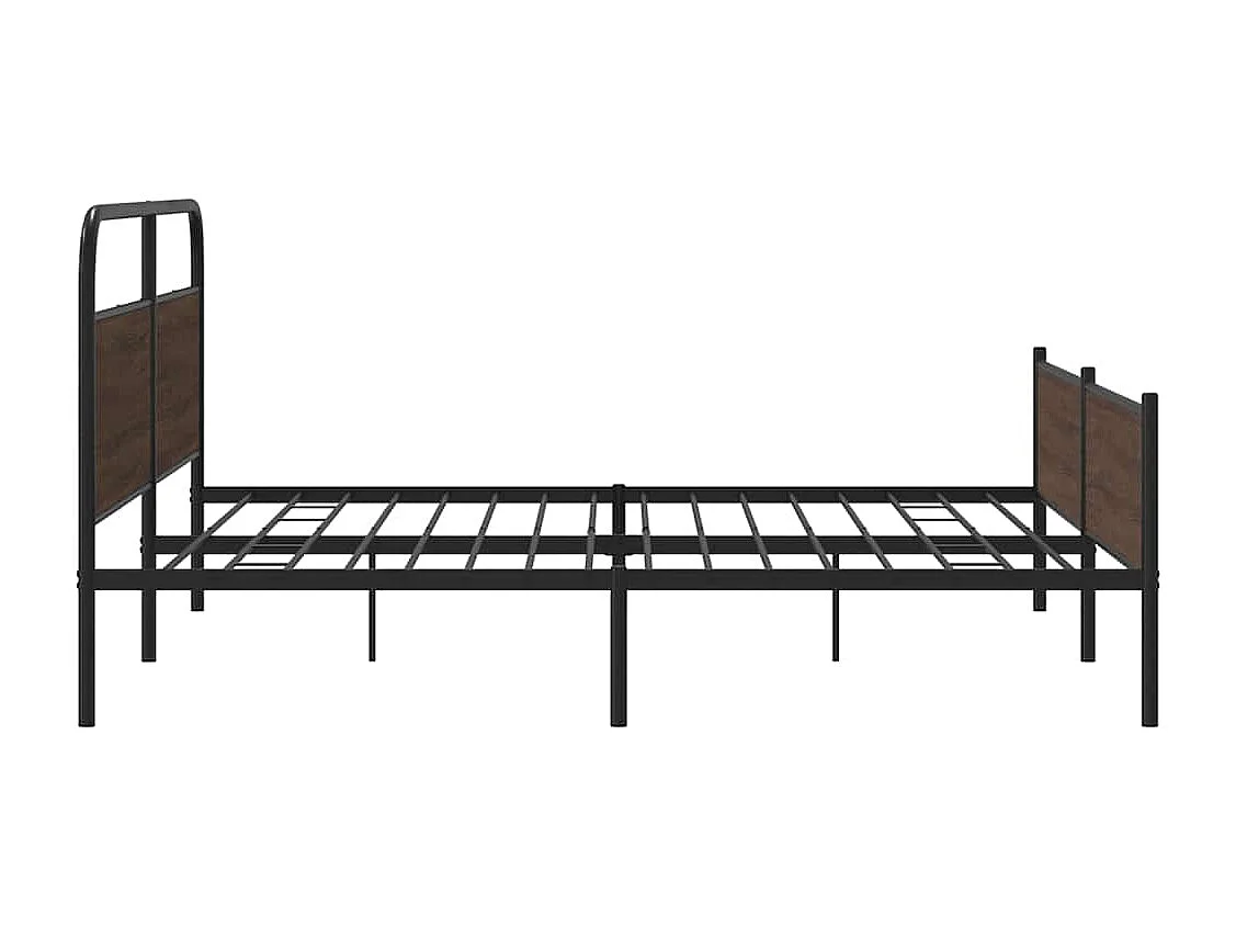 Cadre de lit en métal sans matelas chêne marron 183x213 cm