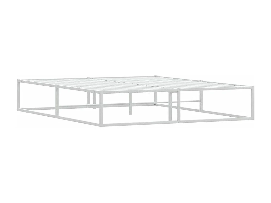 Cadre de lit sans matelas blanc 160x200 cm métal