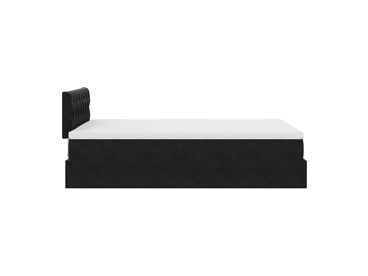 Estrutura de cama otomana com colchão preto 120x190 cm Veludo