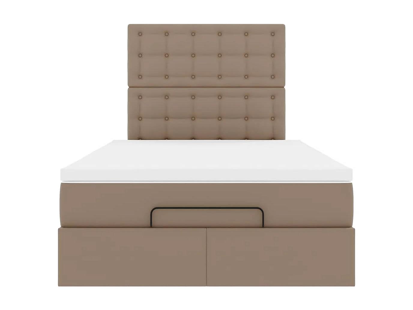 Estructura cama otomana colchón cappucino cuero sintético