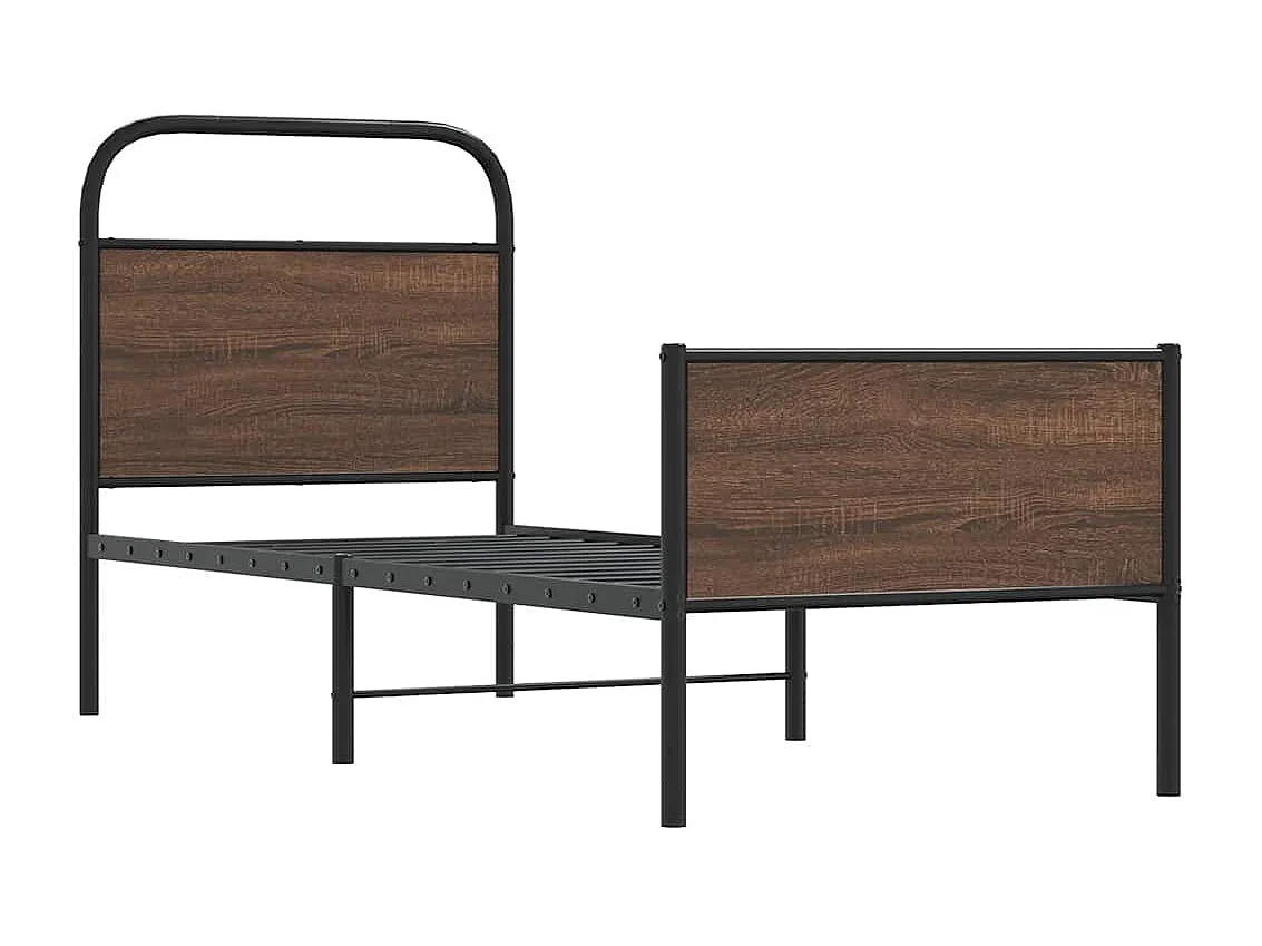 Estructura de cama sin colchón 80x200 cm madera marrón roble