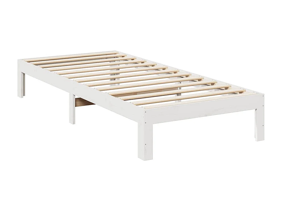 Cadre de lit sans matelas blanc 80x200 cm bois massif de pin