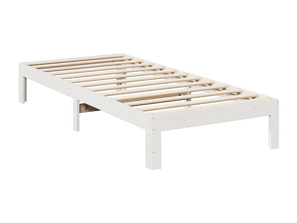 Cadre de lit sans matelas blanc 80x200 cm bois massif de pin