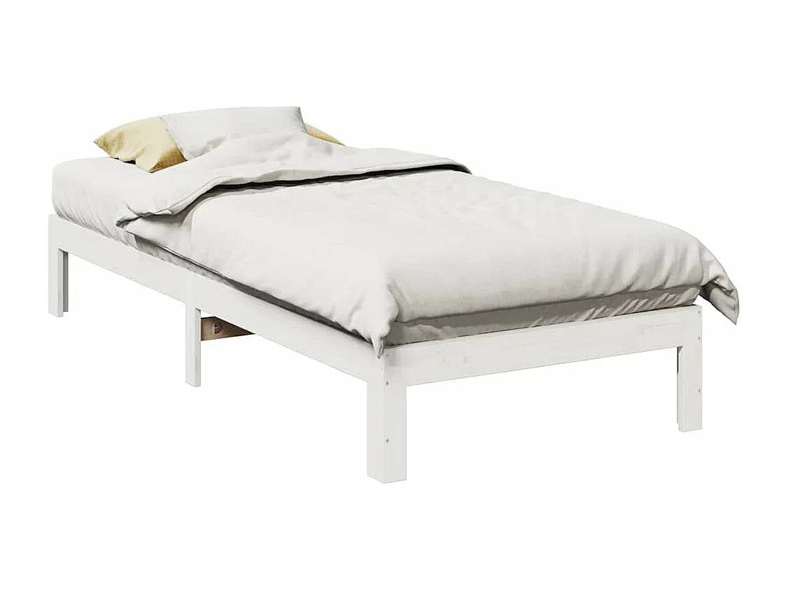 Cadre de lit sans matelas blanc 80x200 cm bois massif de pin