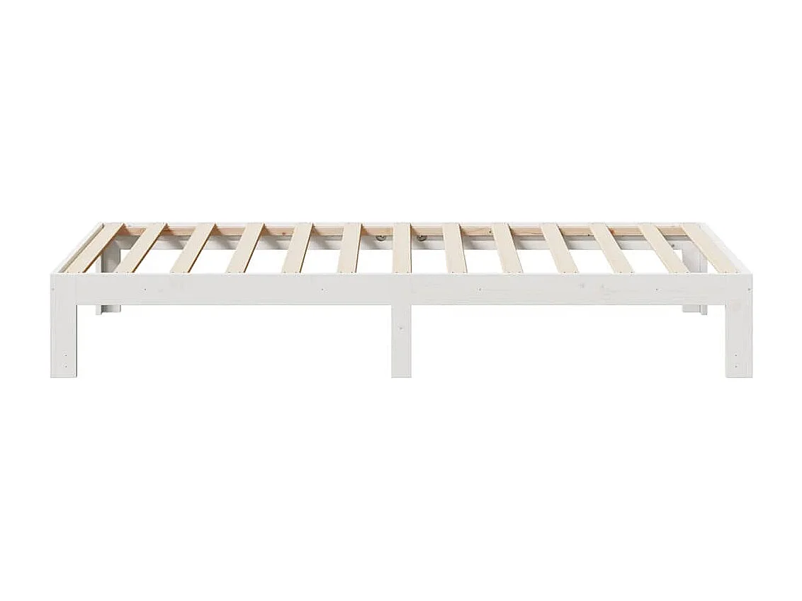 Cadre de lit sans matelas blanc 80x200 cm bois massif de pin