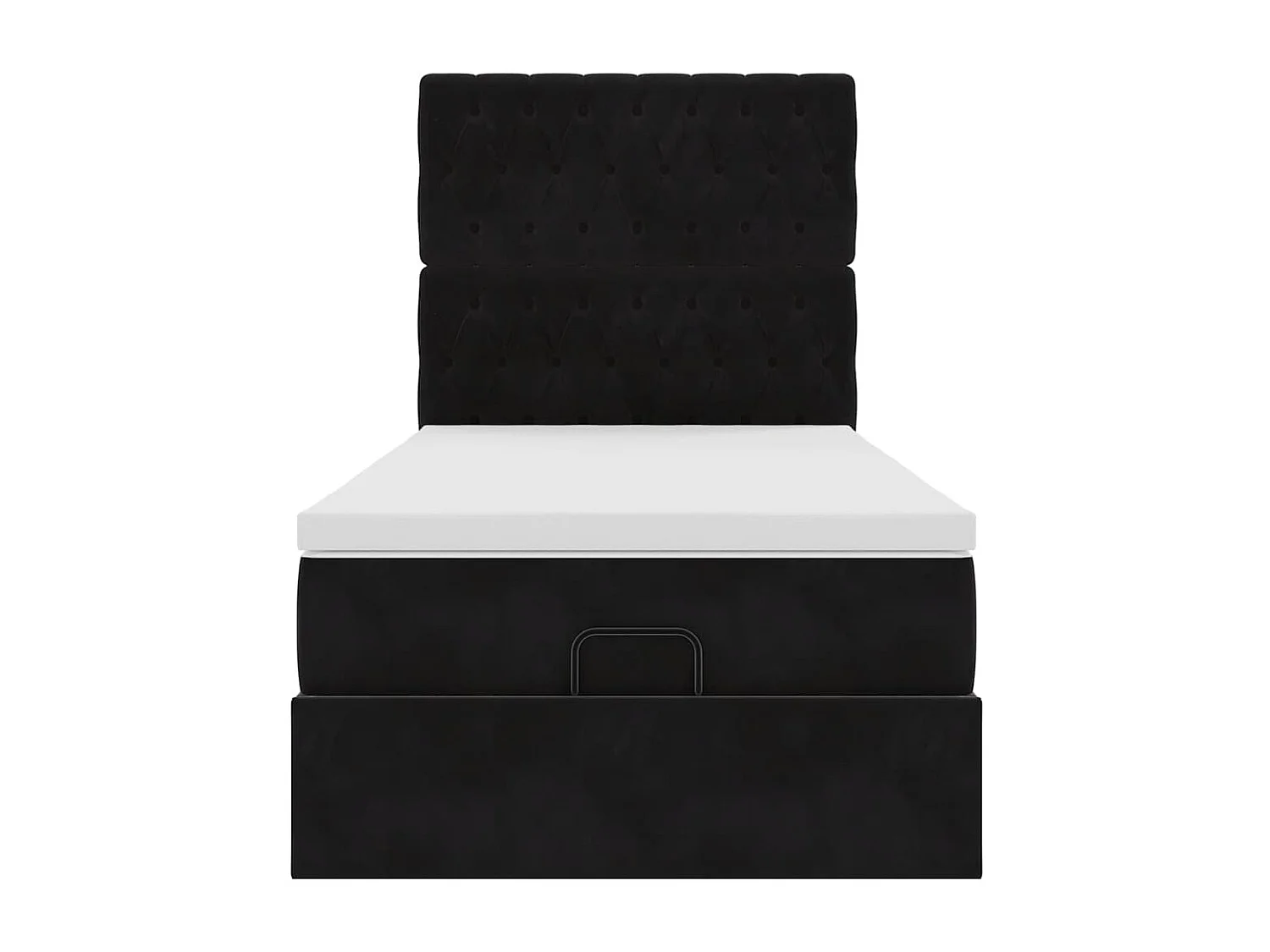 Cadre de lit ottoman avec matelas noir 100x200cm velours