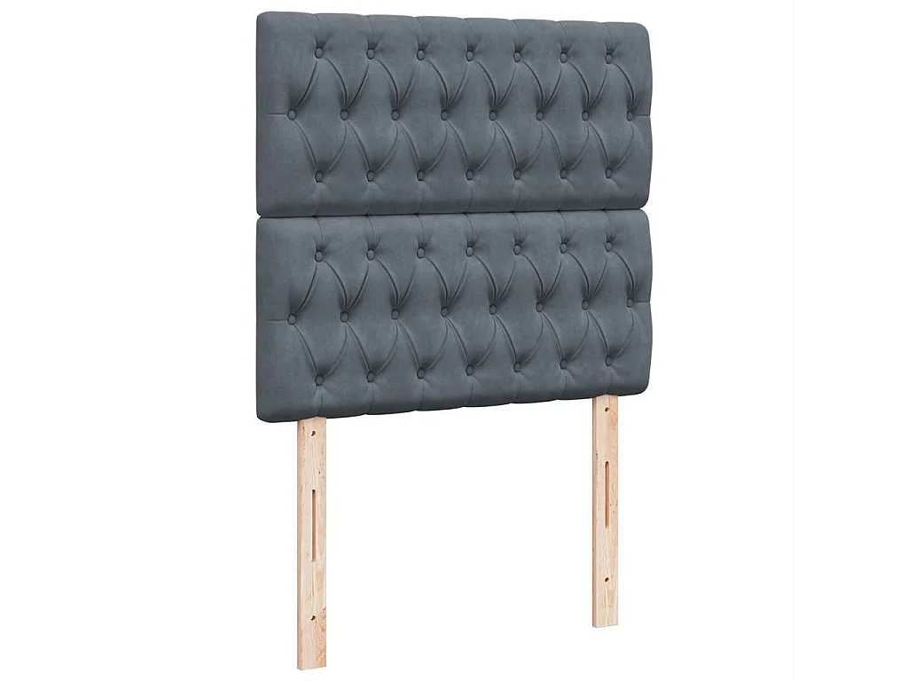 Cadre de lit ottoman avec matelas gris foncé 180x200cm velours