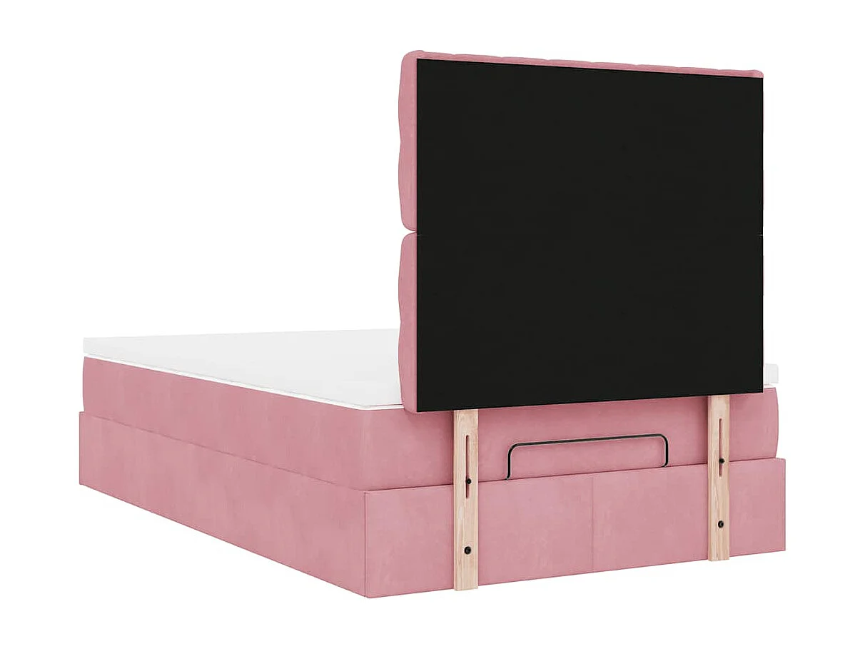 moldura de cama otomana  com colchões rosa 120x190 cm Veludo