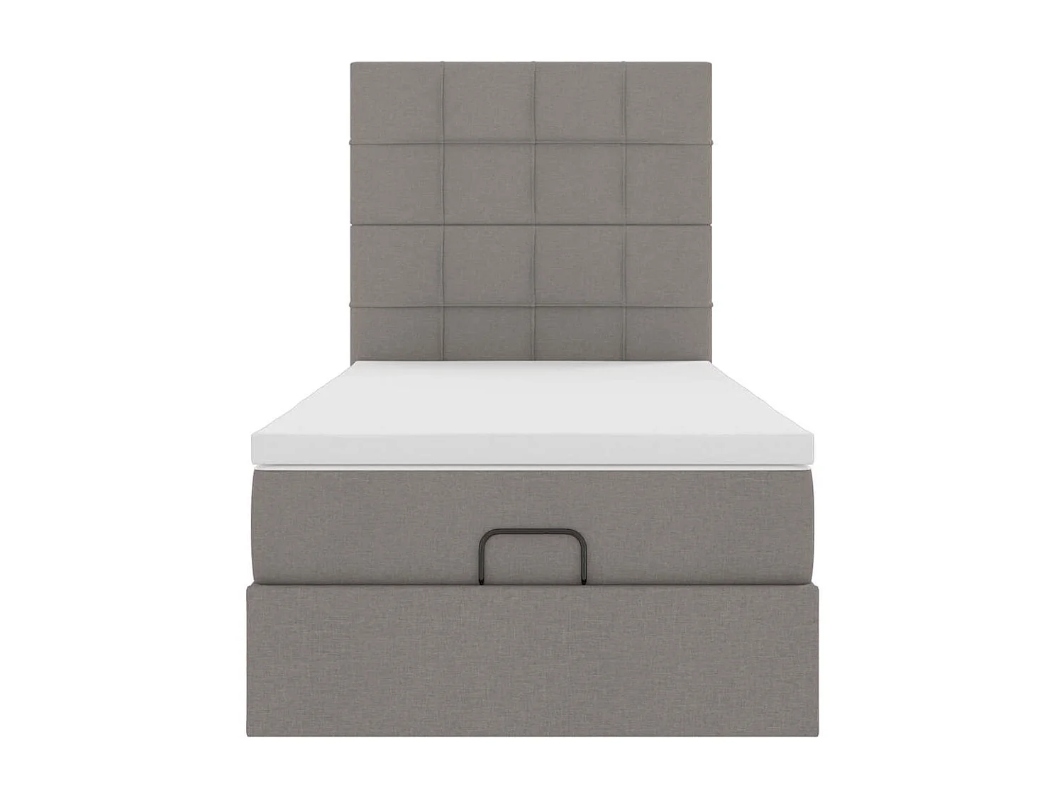 Cadre de lit ottoman avec matelas taupe 90x190 cm tissu