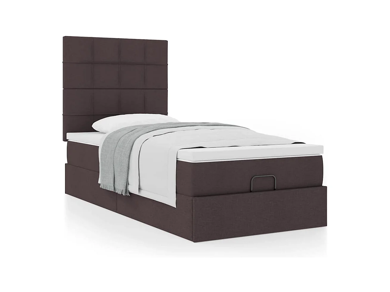 Ottoman bed met matras 90x190cm stof donkerbruin