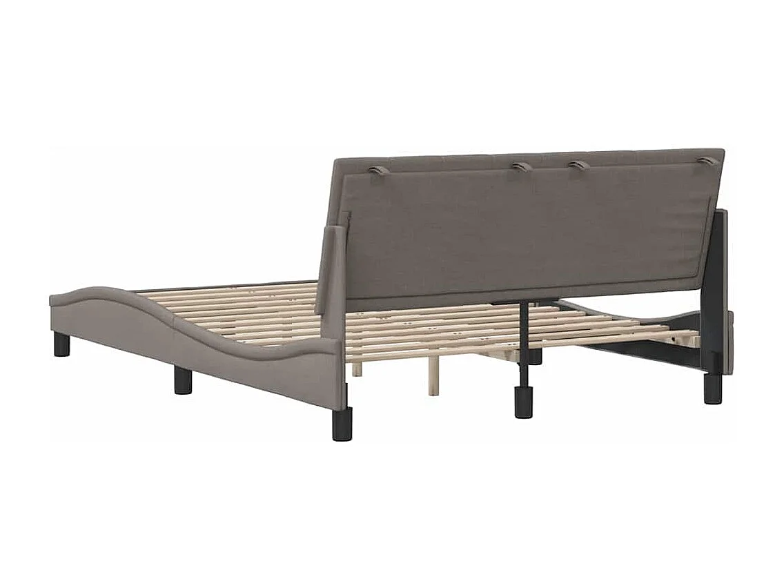 Cadre de lit sans matelas taupe 140x190 cm tissu