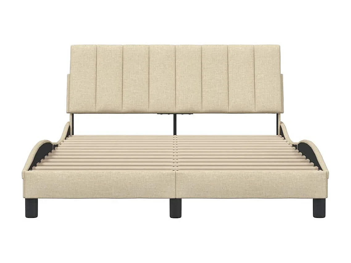 Bedframe zonder matras "Hanko" 120x200 cm stof crèmekleurig