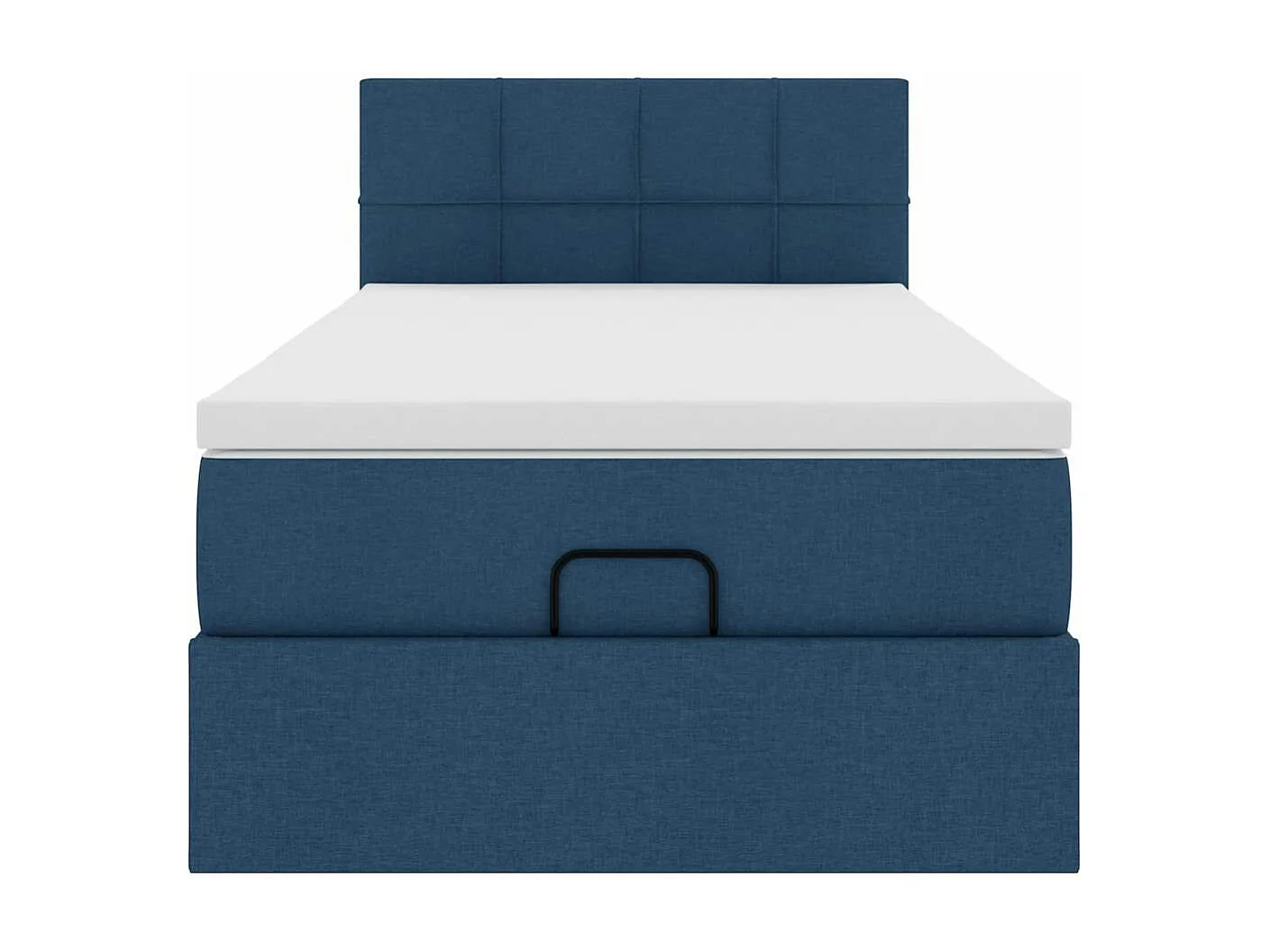 Ottoman bed met matras en LED's 90x190cm stof blauw