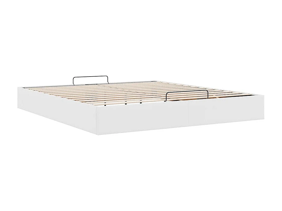 Cadre de lit ottoman sans matelas blanc 180x200 cm similicuir
