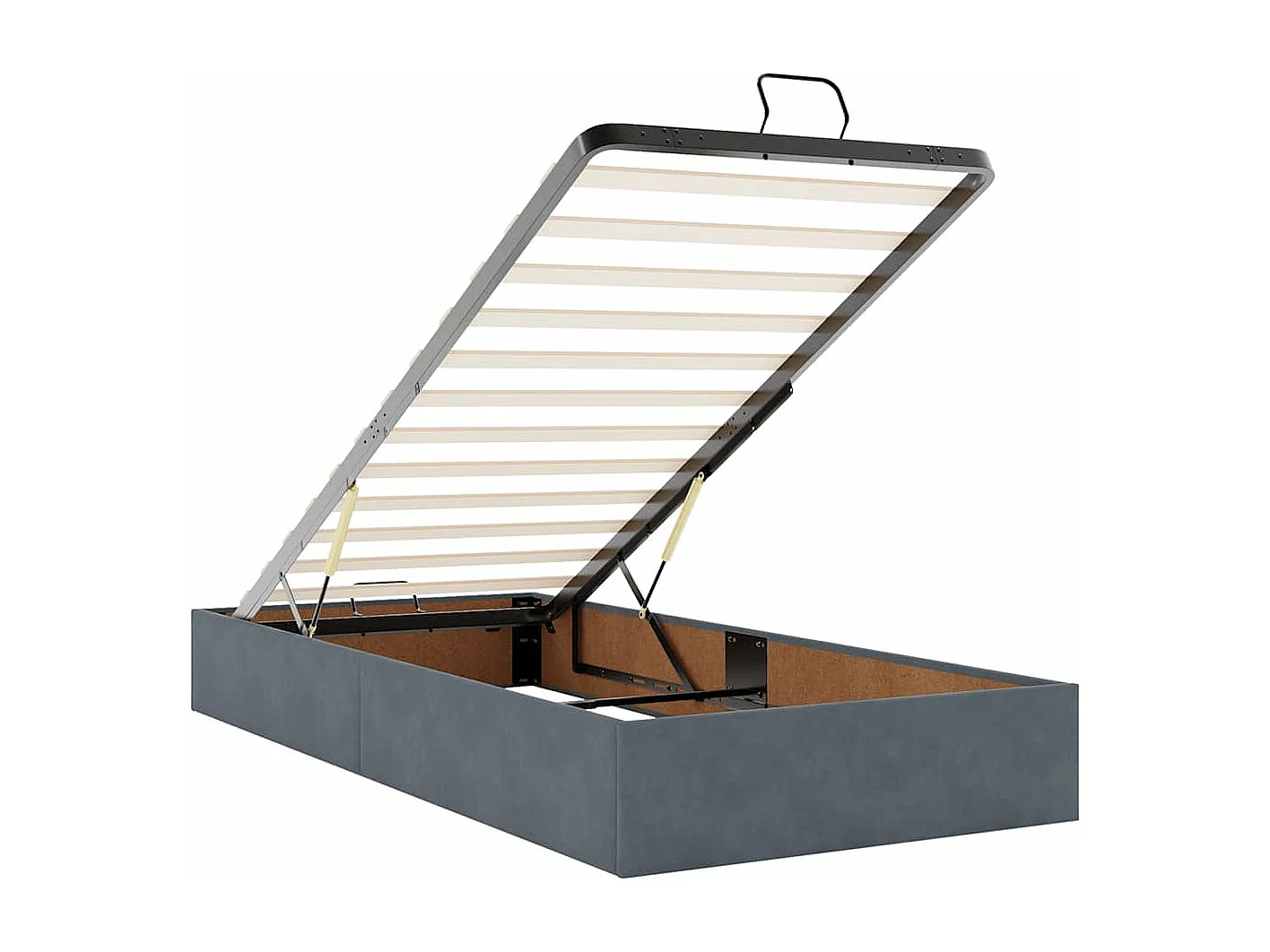 Cadre de lit ottoman avec matelas gris foncé 200x200 cm velours