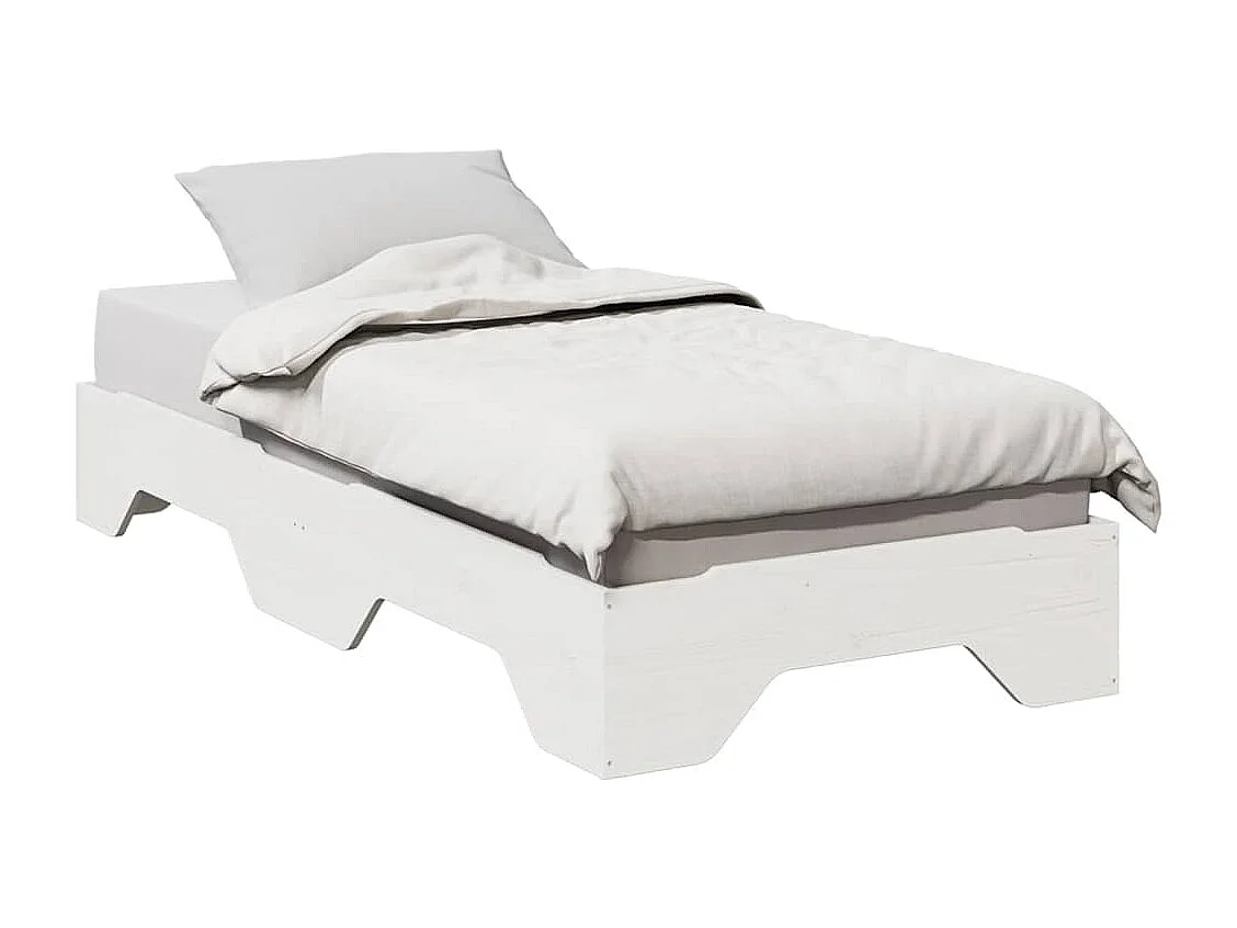 Cama sem colchão empilháveis 90x200 cm madeira maciça branco