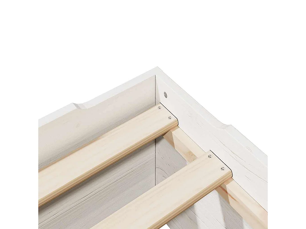 Cadre de lit sans matelas empilable blanc 90x200 cm bois massif