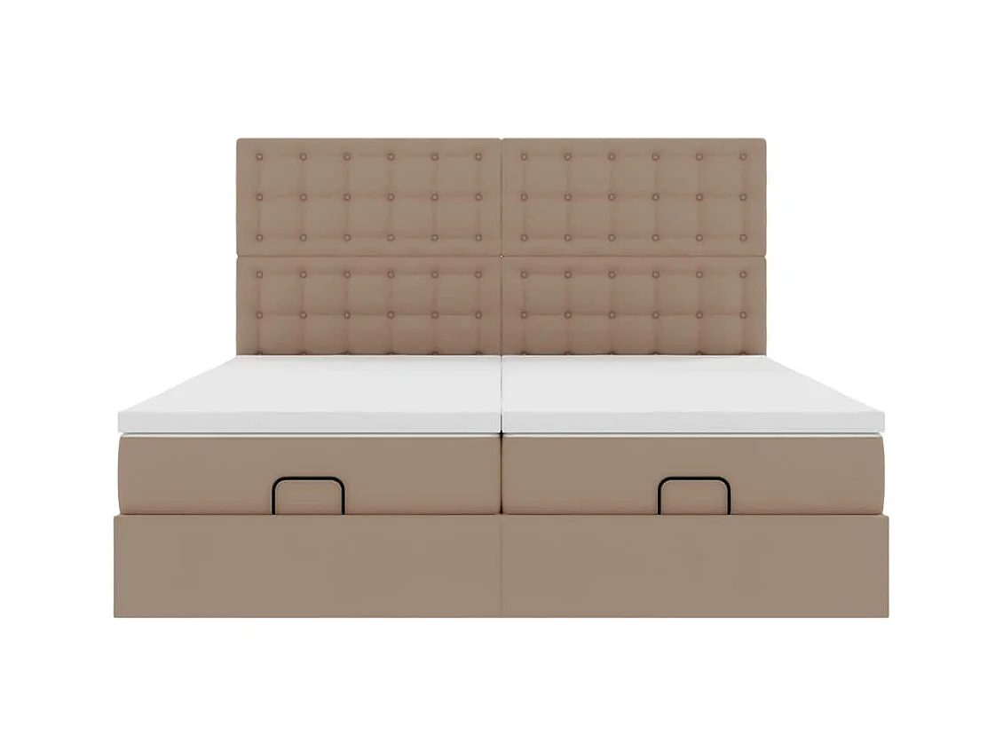 Estrutura de cama otomana com colchões cappuccino 180x200 cm