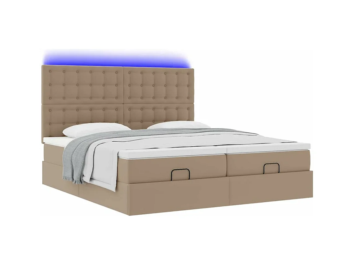Estrutura de cama otomana com colchões cappuccino 180x200 cm