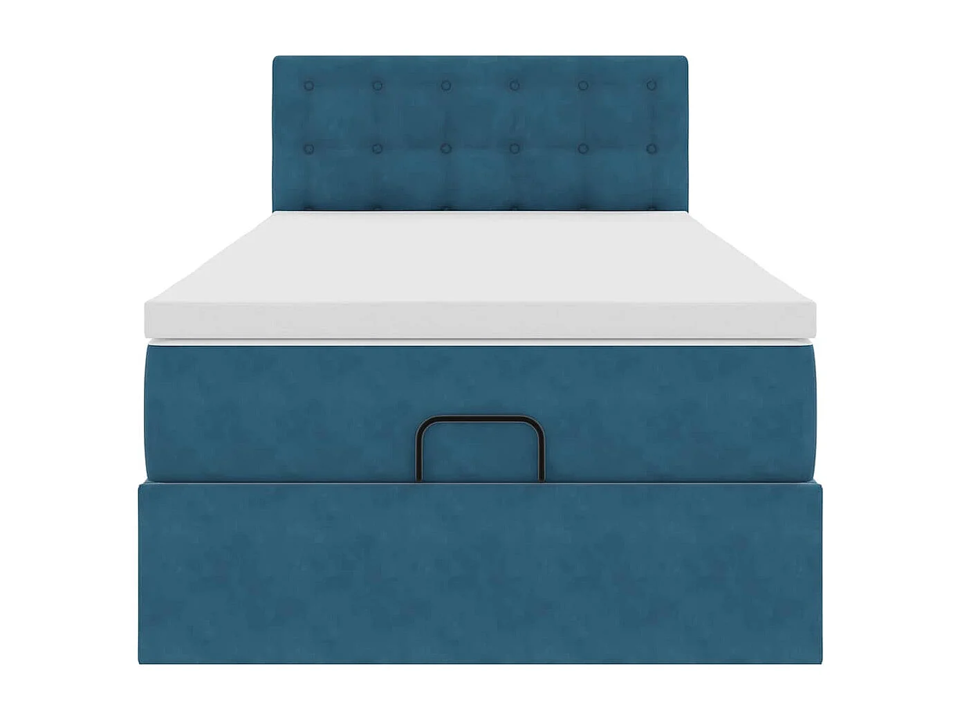 Ottoman bed met matras 90x200cm fluweel donkerblauw