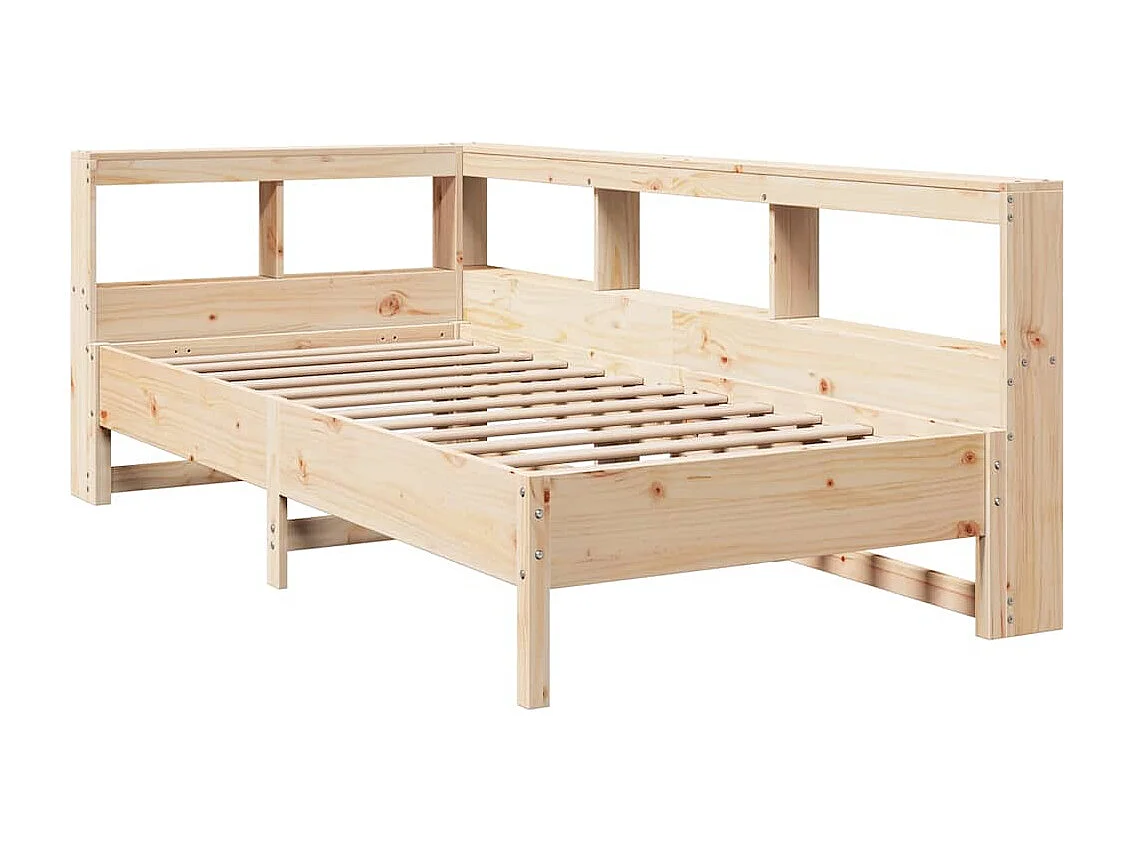 Lit bibliothèque sans matelas 90x200 cm bois de pin massif
