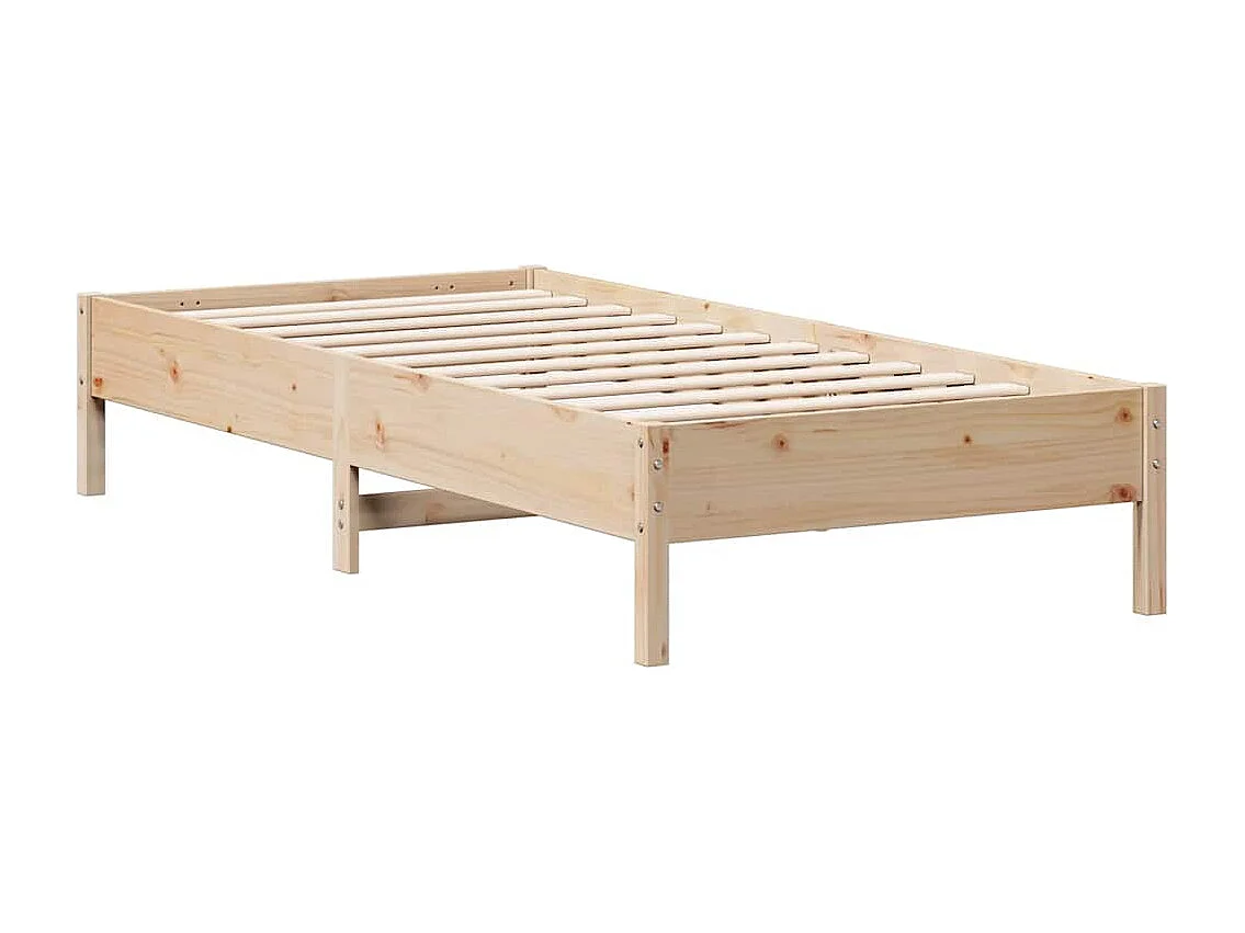 Lit bibliothèque sans matelas 90x200 cm bois de pin massif