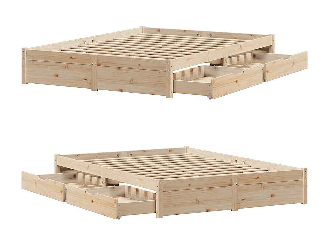 Cadre de lit sans matelas 140x190 cm bois de pin massif