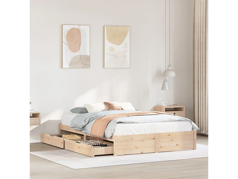 Cadre de lit sans matelas 140x190 cm bois de pin massif