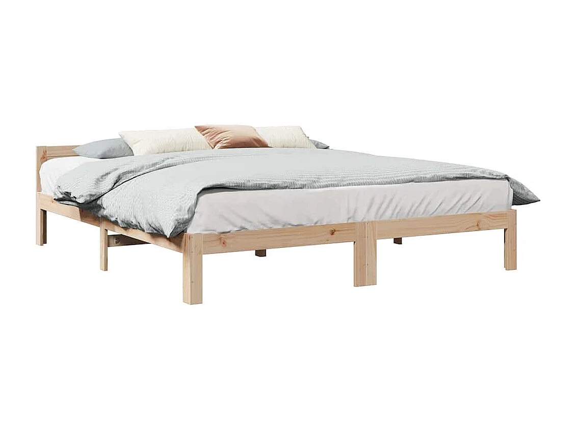 Cadre de lit sans matelas 180x200 cm bois massif de pin
