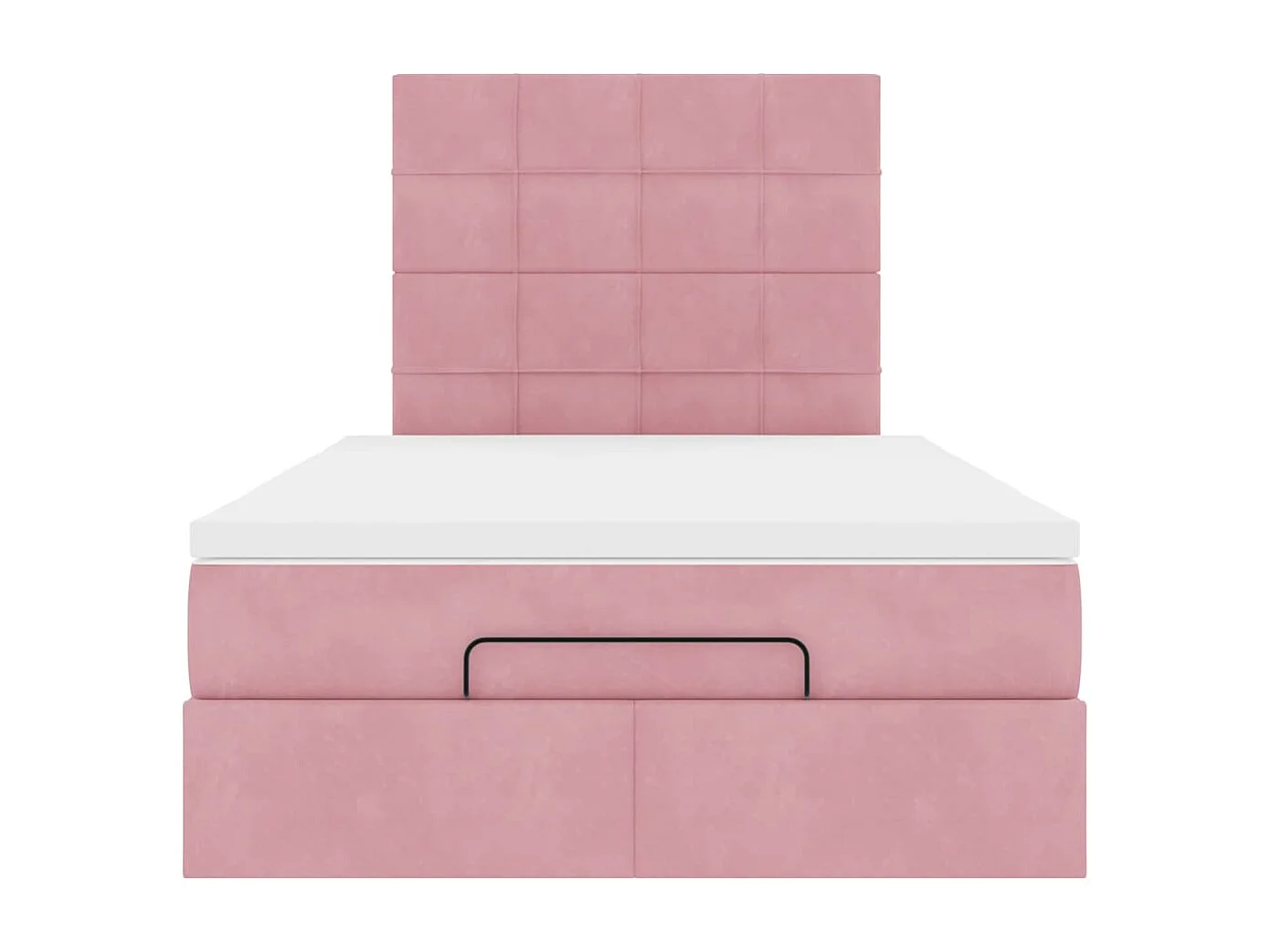 Estructura cama otomana colchones terciopelo rosa 120x190 cm