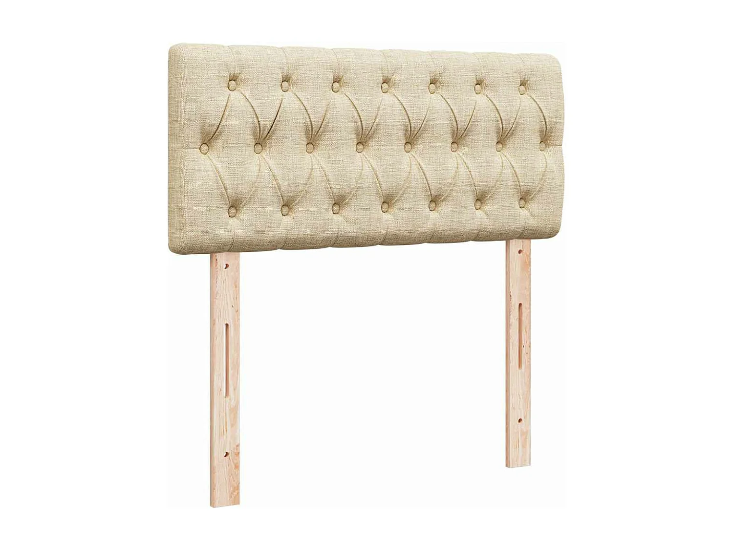 Estructura de cama otomana con colchón tela crema 80x200cm