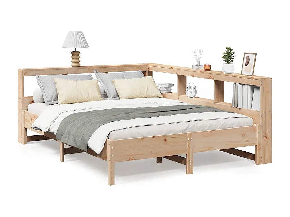 Cama com estante sem colchão 150x200 cm pinho maciço