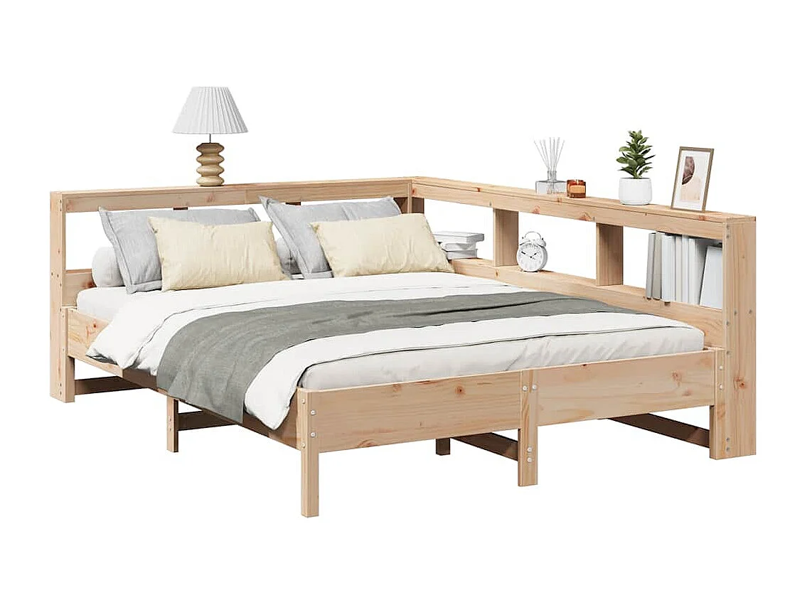 Cama com estante sem colchão 150x200 cm pinho maciço