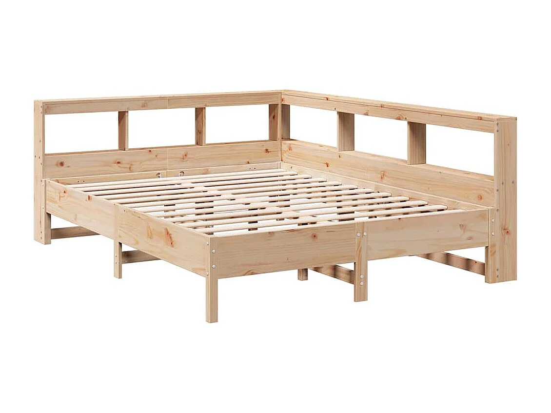 Cama com estante sem colchão 150x200 cm pinho maciço